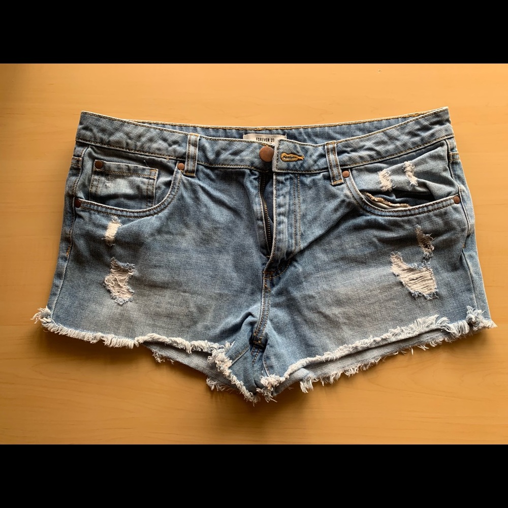 Ripped Denim Shorts